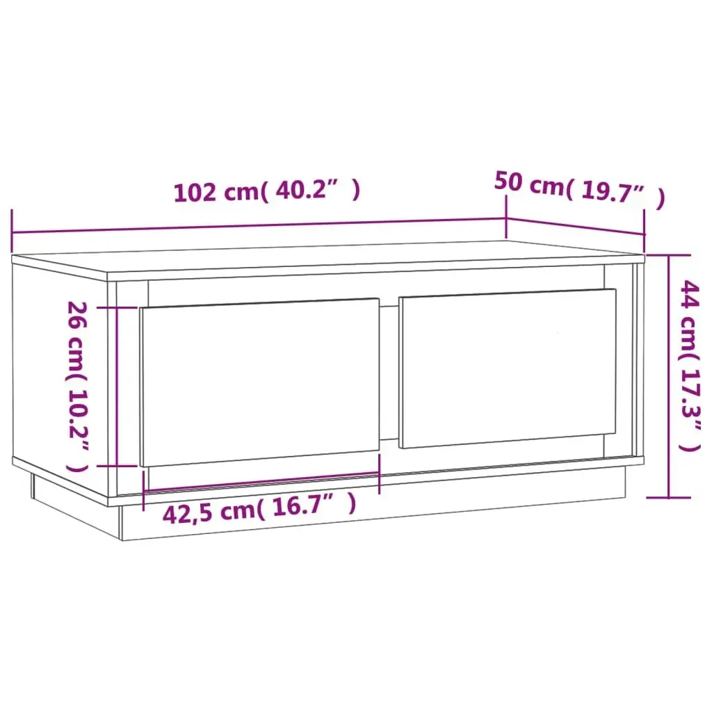 Coffee Table Concrete Grey 102x50x44 cm Engineered Wood 819880