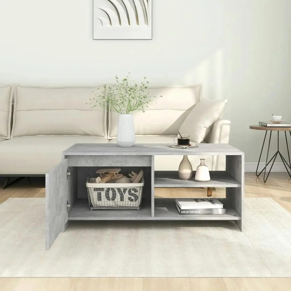 Coffee Table Concrete Grey 102x50x45 cm Engineered Wood 809831