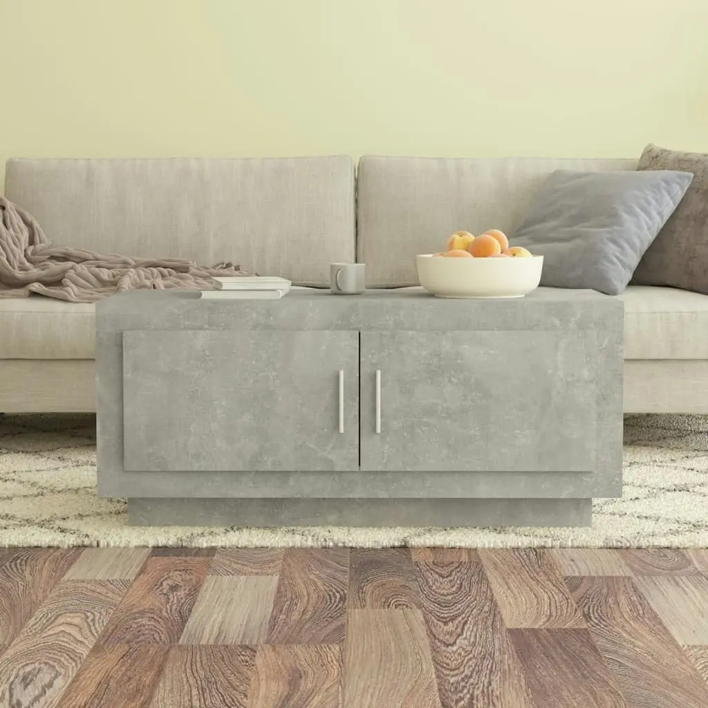 Coffee Table Concrete Grey 102x50x45 cm Engineered Wood 811812