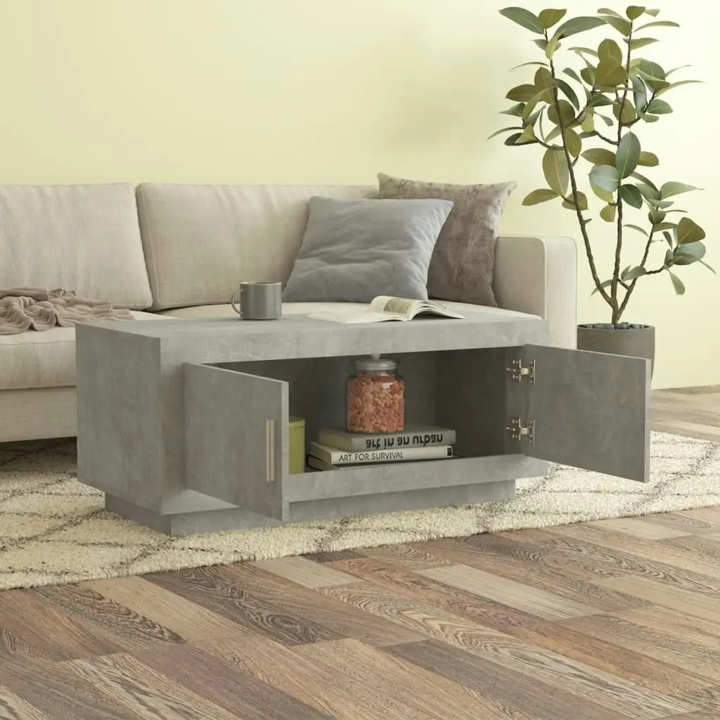 Coffee Table Concrete Grey 102x50x45 cm Engineered Wood 811812