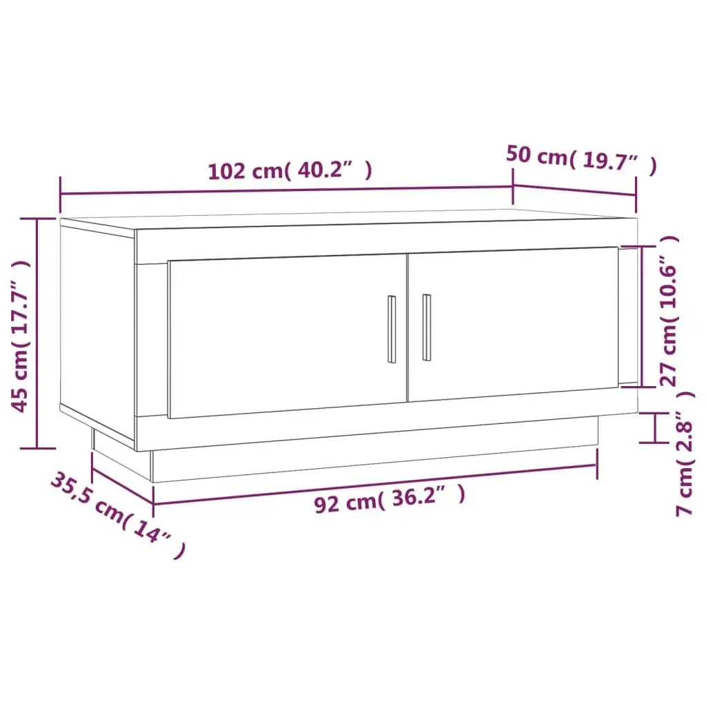 Coffee Table Concrete Grey 102x50x45 cm Engineered Wood 811812