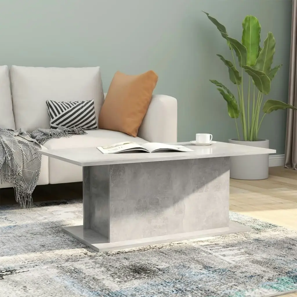 Coffee Table Concrete Grey 102x55.5x40 cm Engineered Wood 810311