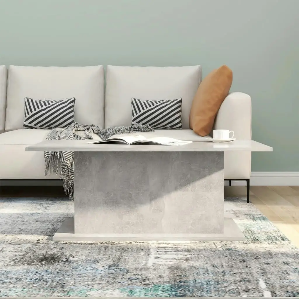 Coffee Table Concrete Grey 102x55.5x40 cm Engineered Wood 810311