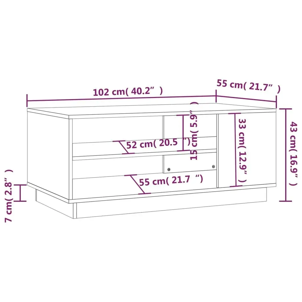 Coffee Table Concrete Grey 102x55x43 cm Engineered Wood 810284