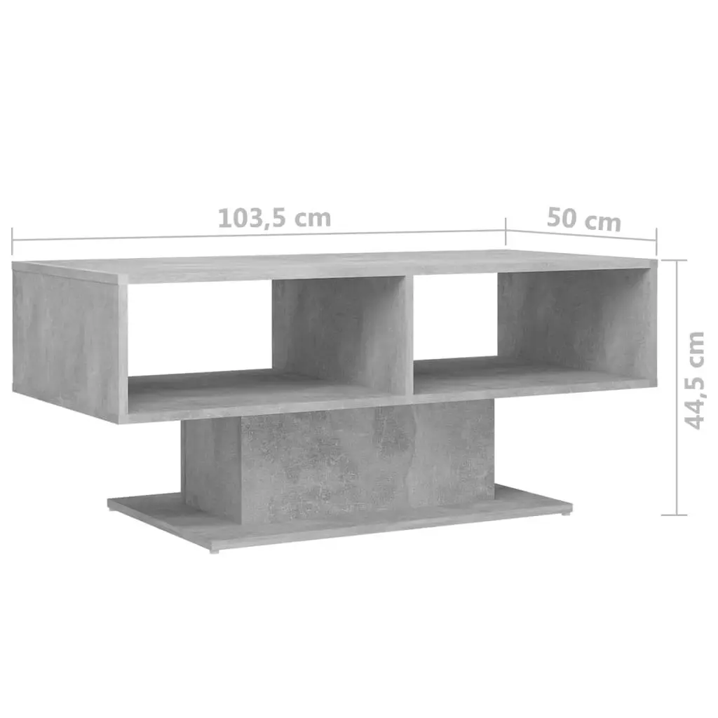 Coffee Table Concrete Grey 103.5x50x44.5 cm Engineered Wood 806826