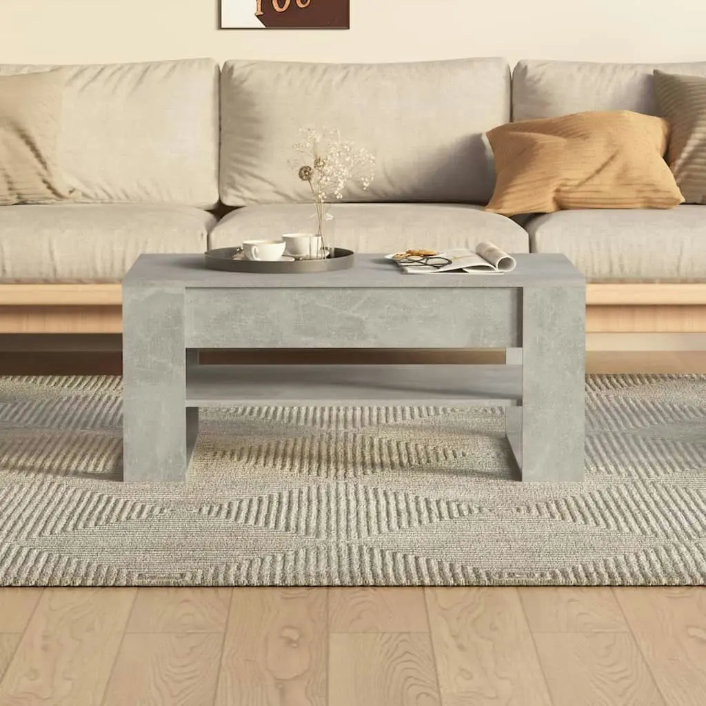 Coffee Table Concrete Grey 102x55x45 cm Engineered Wood 810903