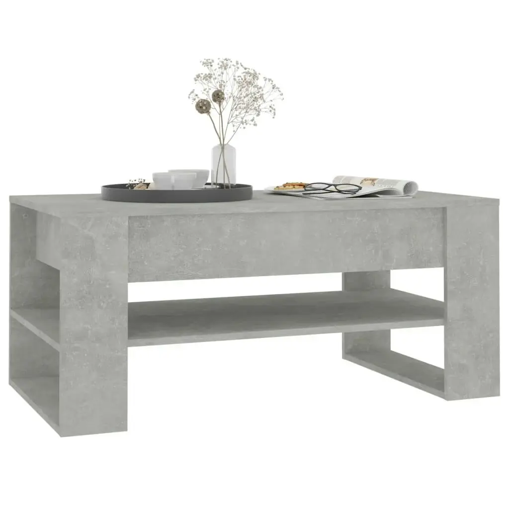 Coffee Table Concrete Grey 102x55x45 cm Engineered Wood 810903