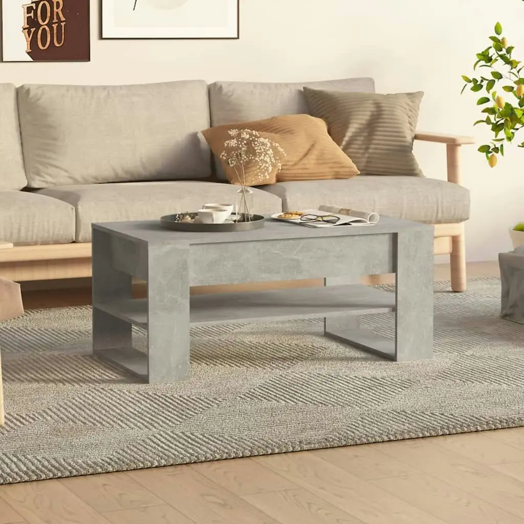 Coffee Table Concrete Grey 102x55x45 cm Engineered Wood 810903