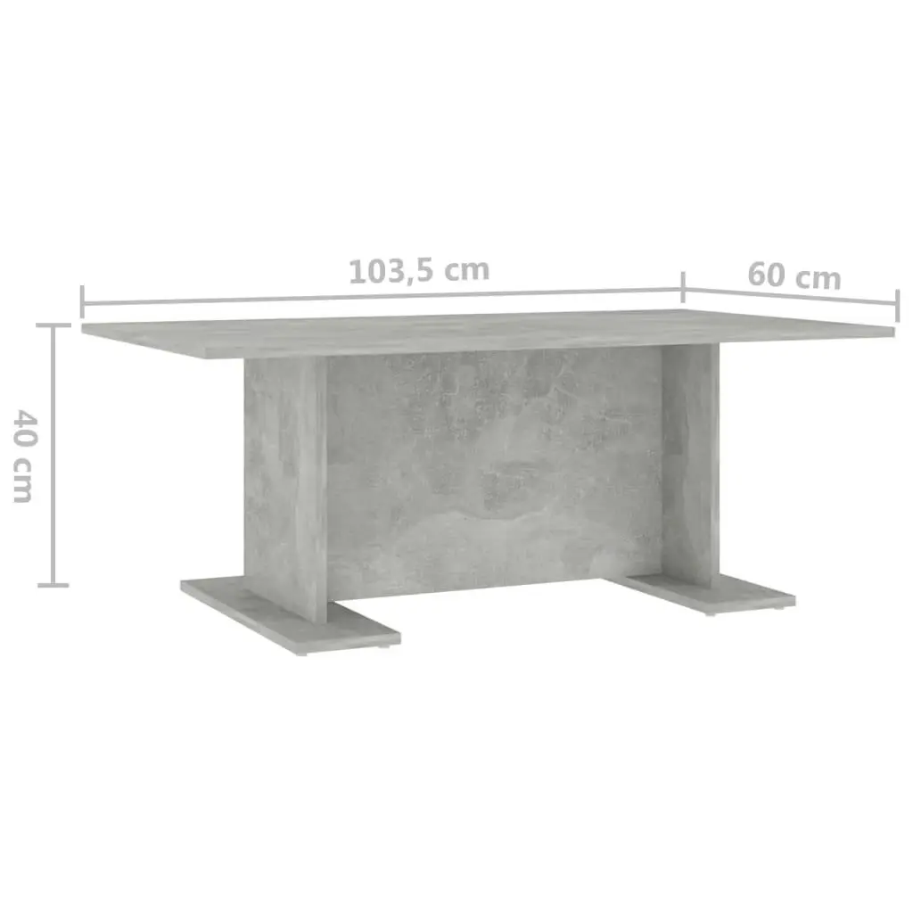 Coffee Table Concrete Grey 103.5x60x40 cm Engineered Wood 806844