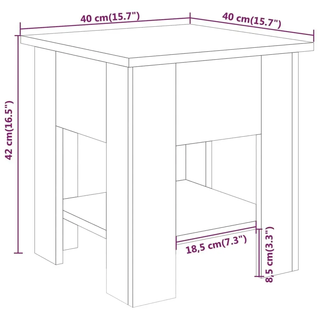 Coffee Table Concrete Grey 40x40x42 cm Engineered Wood 810275