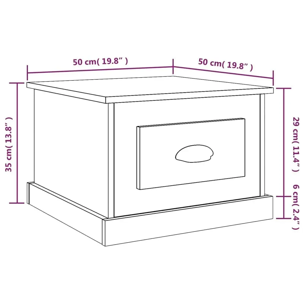 Coffee Table Concrete Grey 50x50x35 cm Engineered Wood 816252