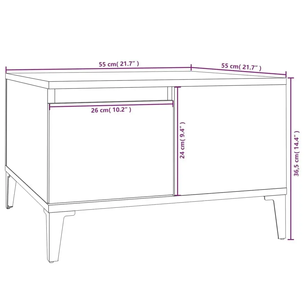 Coffee Table Concrete Grey 55x55x36.5 cm Engineered Wood 821088