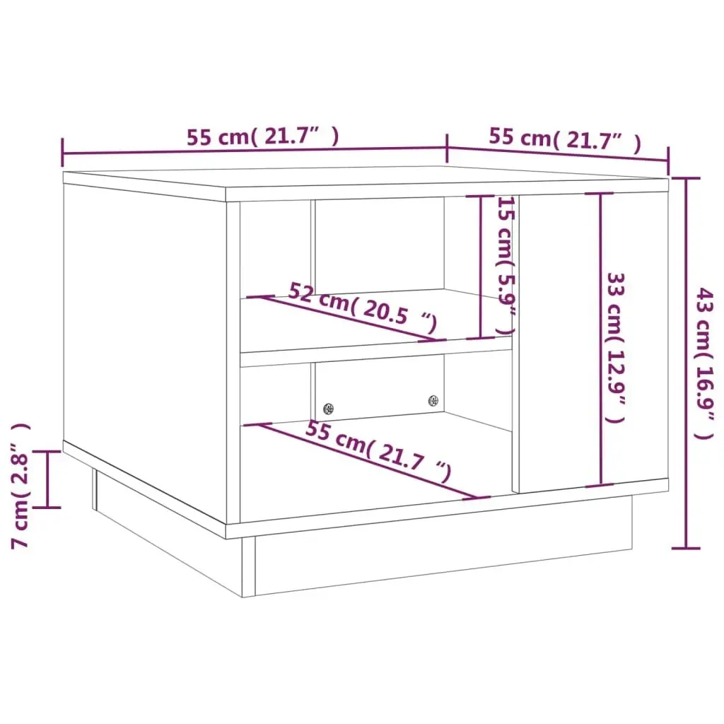 Coffee Table Concrete Grey 55x55x43 cm Engineered Wood 810293