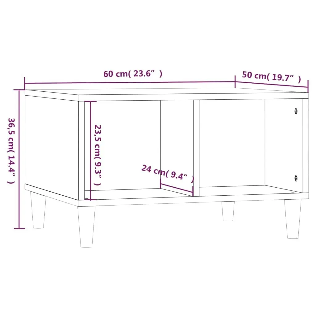 Coffee Table Concrete Grey 60x50x36.5 cm Engineered Wood 821032