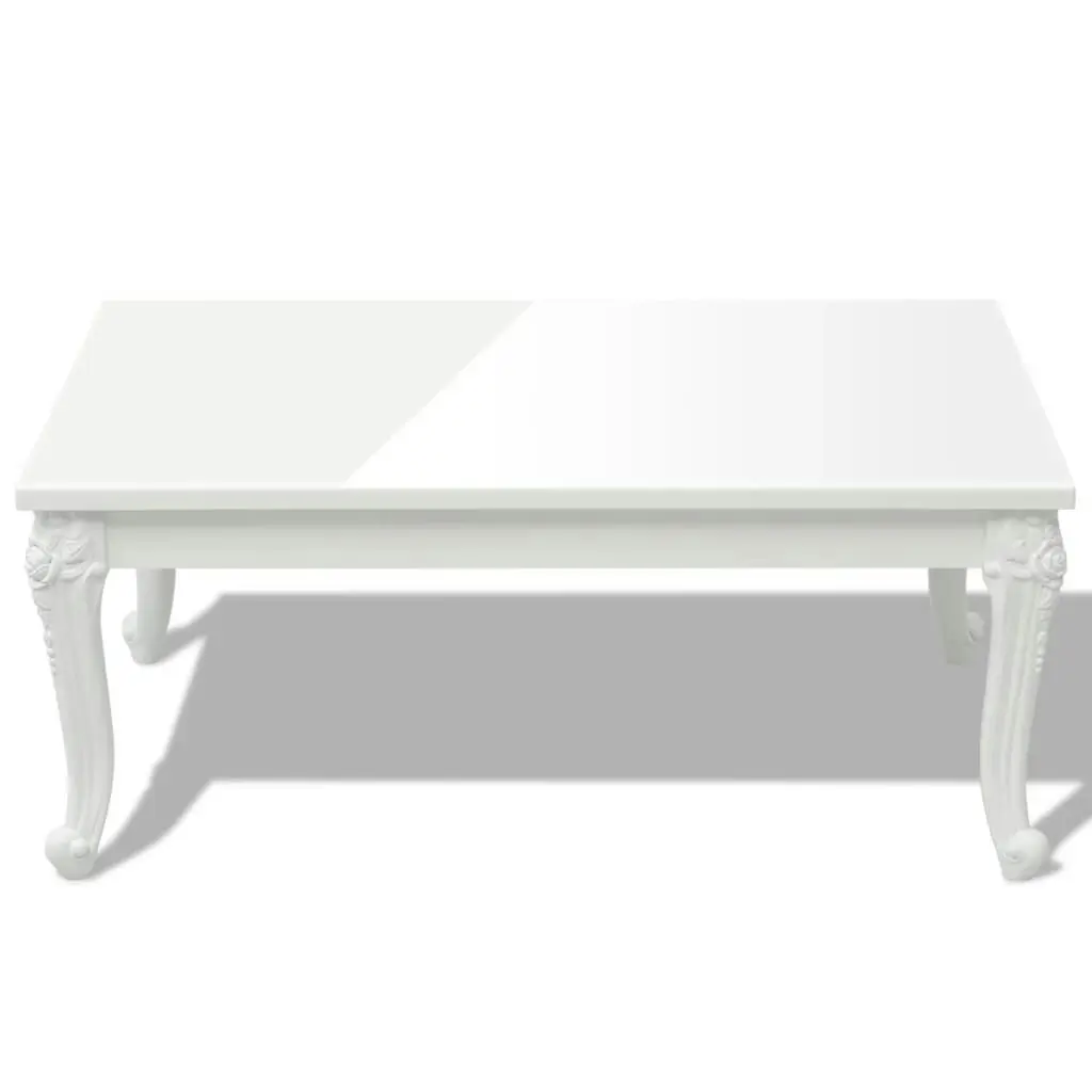 Coffee Table 100x60x42 cm High Gloss White 243380