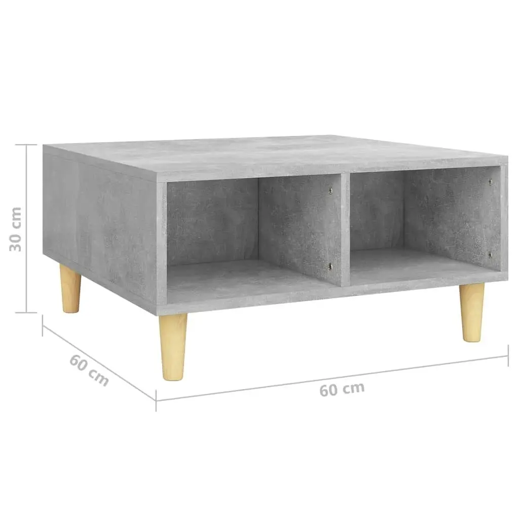 Coffee Table Concrete Grey 60x60x30 cm Engineered Wood 805981