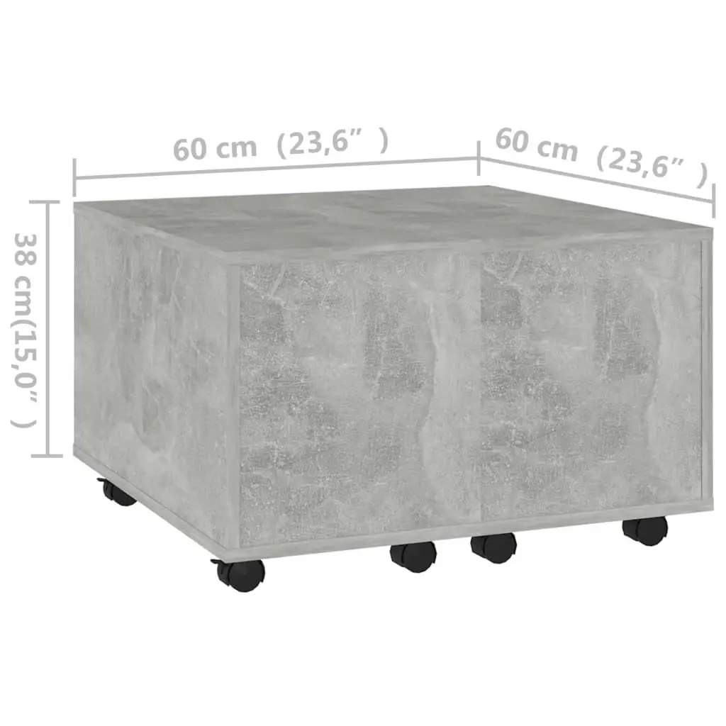 Coffee Table Concrete Grey 60x60x38 cm Engineered Wood 806862