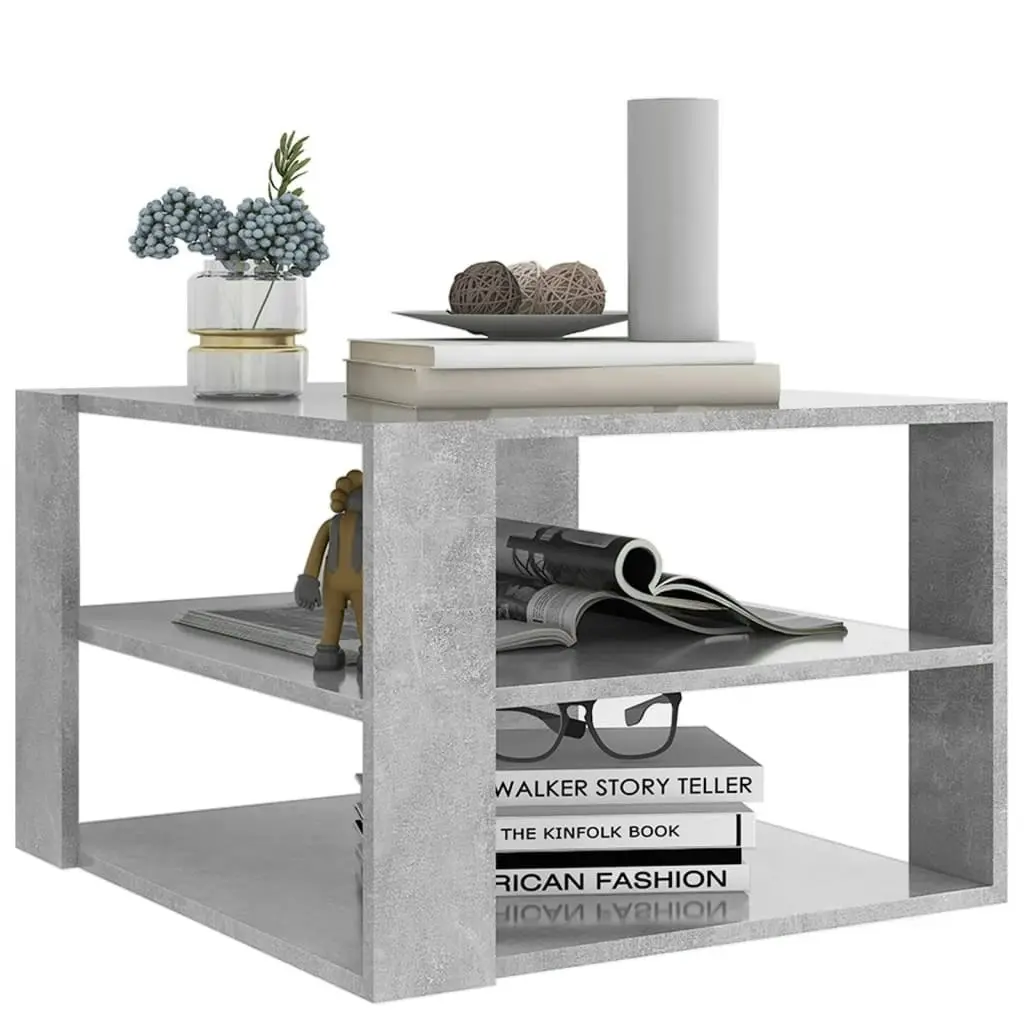 Coffee Table Concrete Grey 60x60x40 cm Engineered Wood 806323