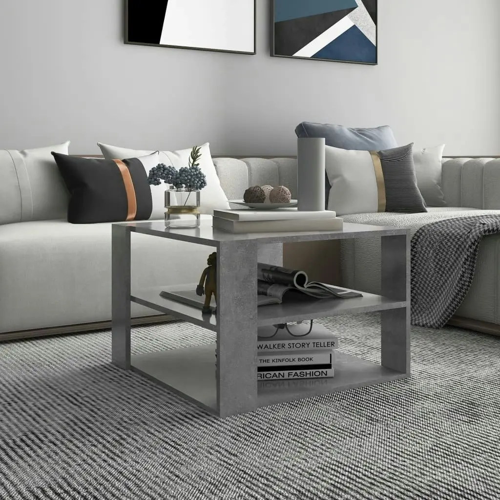 Coffee Table Concrete Grey 60x60x40 cm Engineered Wood 806323