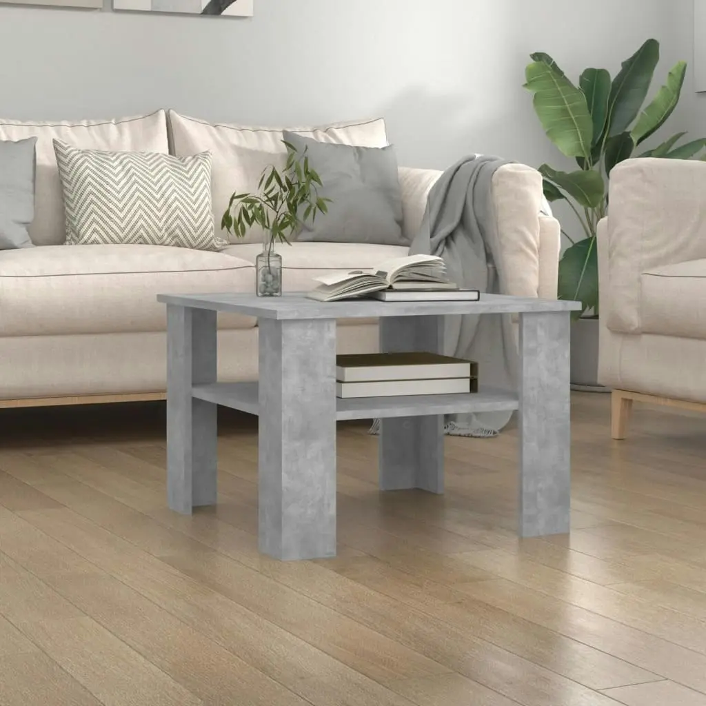 Coffee Table Concrete Grey 60x60x42 cm Engineered Wood 800211