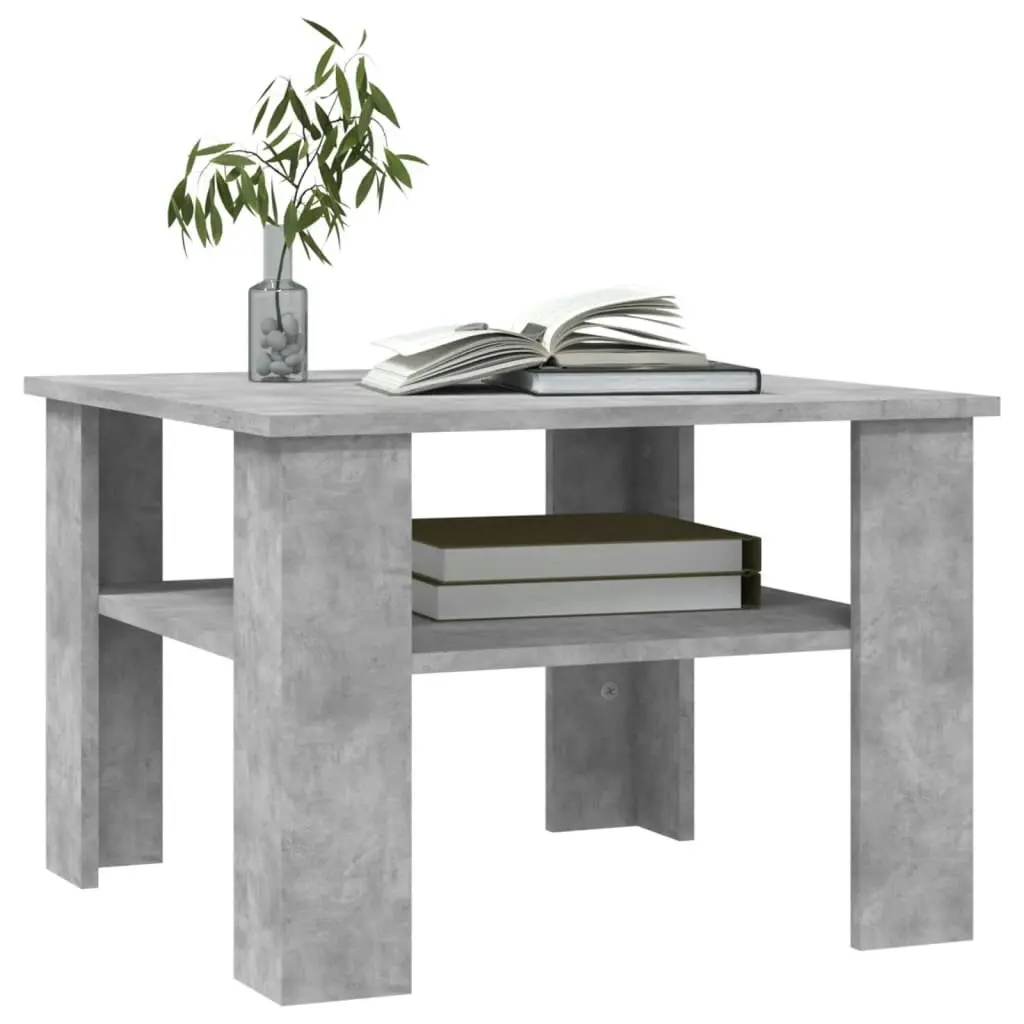 Coffee Table Concrete Grey 60x60x42 cm Engineered Wood 800211