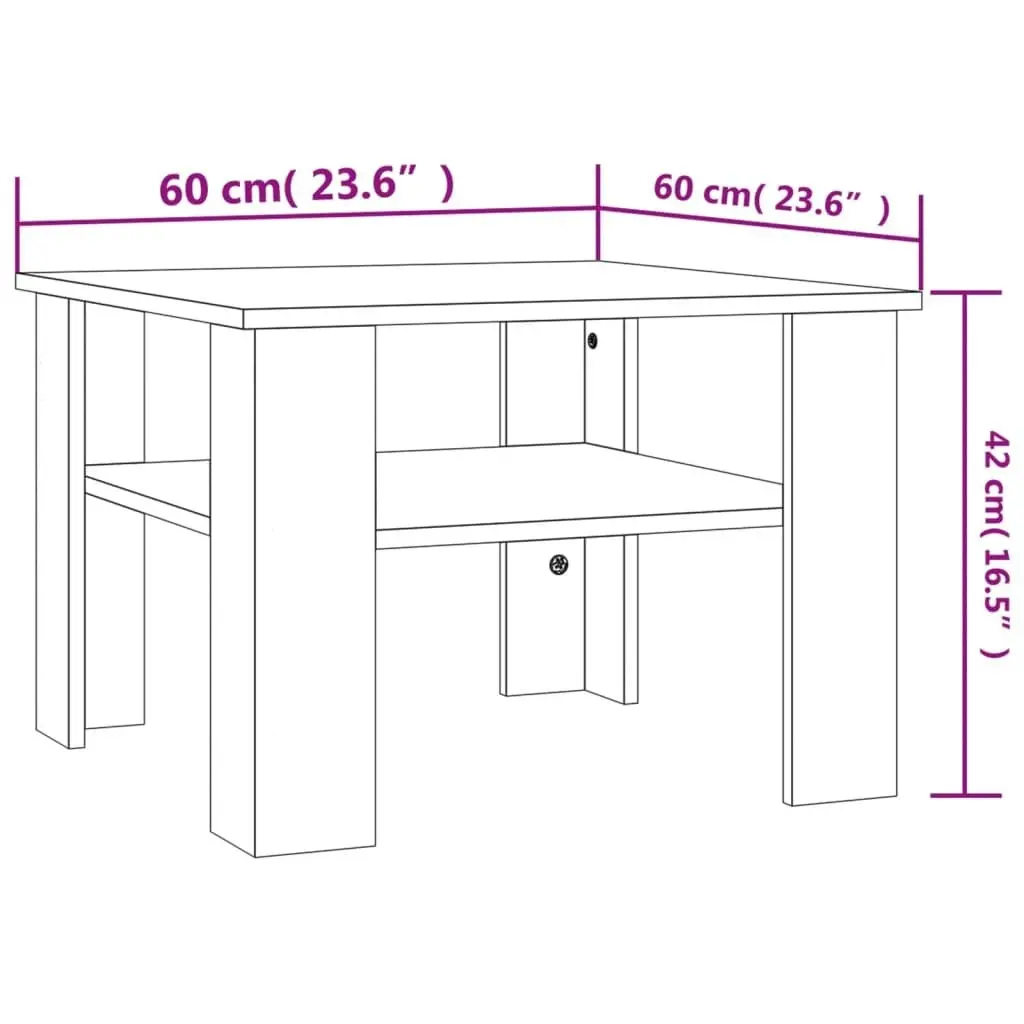 Coffee Table Concrete Grey 60x60x42 cm Engineered Wood 800211