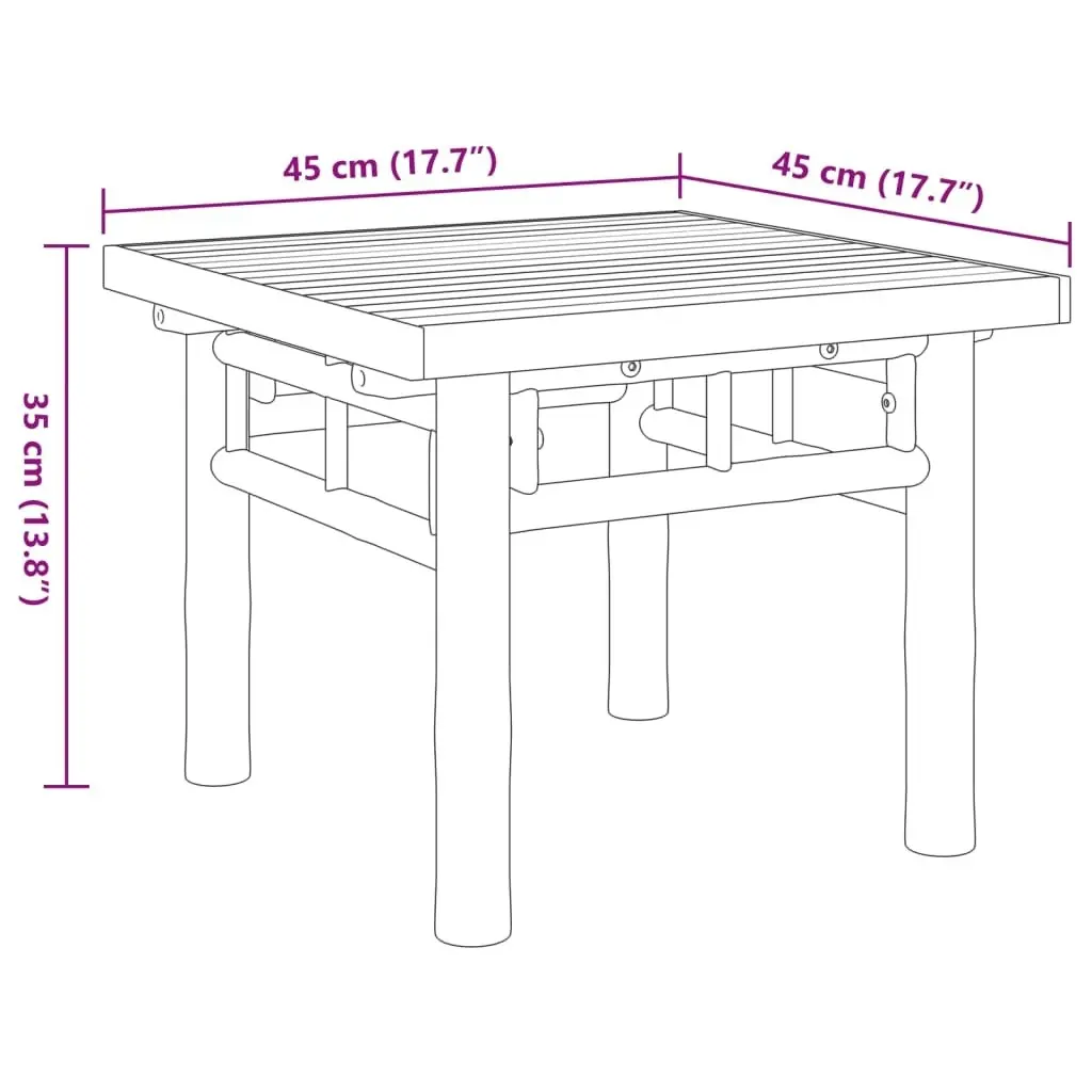 Coffee Table 45x45x35 cm Bamboo 366467