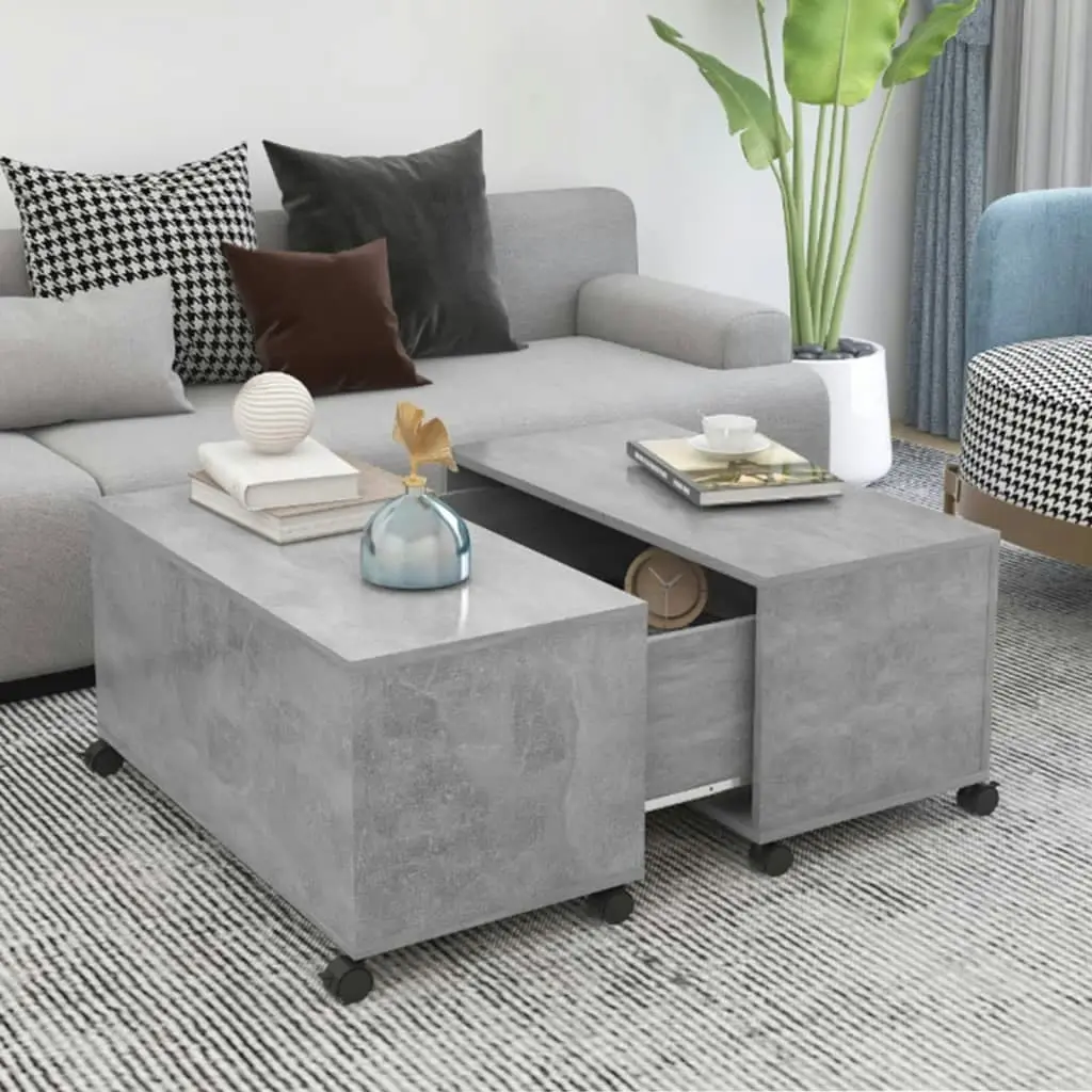 Coffee Table Concrete Grey 75x75x38 cm Engineered Wood 806871