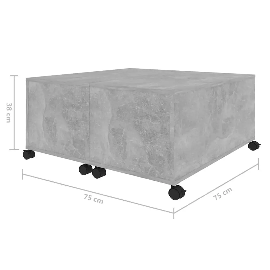 Coffee Table Concrete Grey 75x75x38 cm Engineered Wood 806871