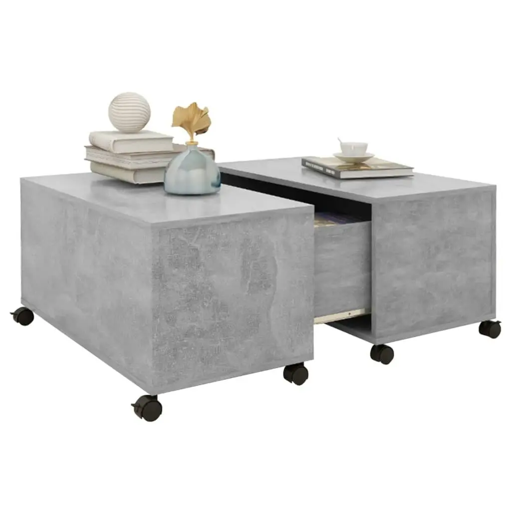 Coffee Table Concrete Grey 75x75x38 cm Engineered Wood 806871