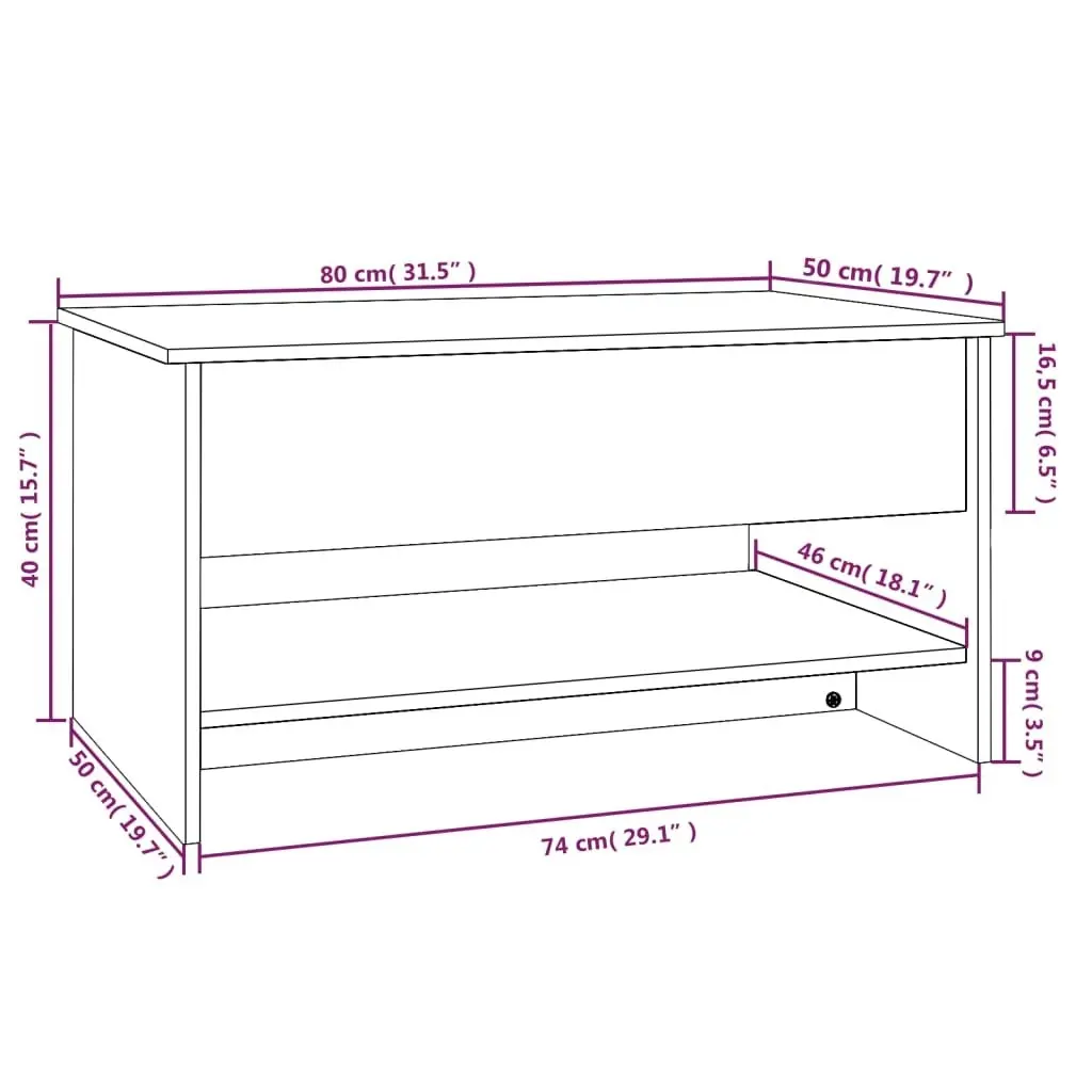 Coffee Table Concrete Grey 80x50x40 cm Engineered Wood 809660