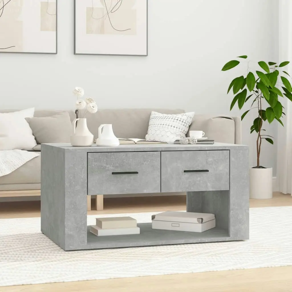 Coffee Table Concrete Grey 80x50x40 cm Engineered Wood 816532