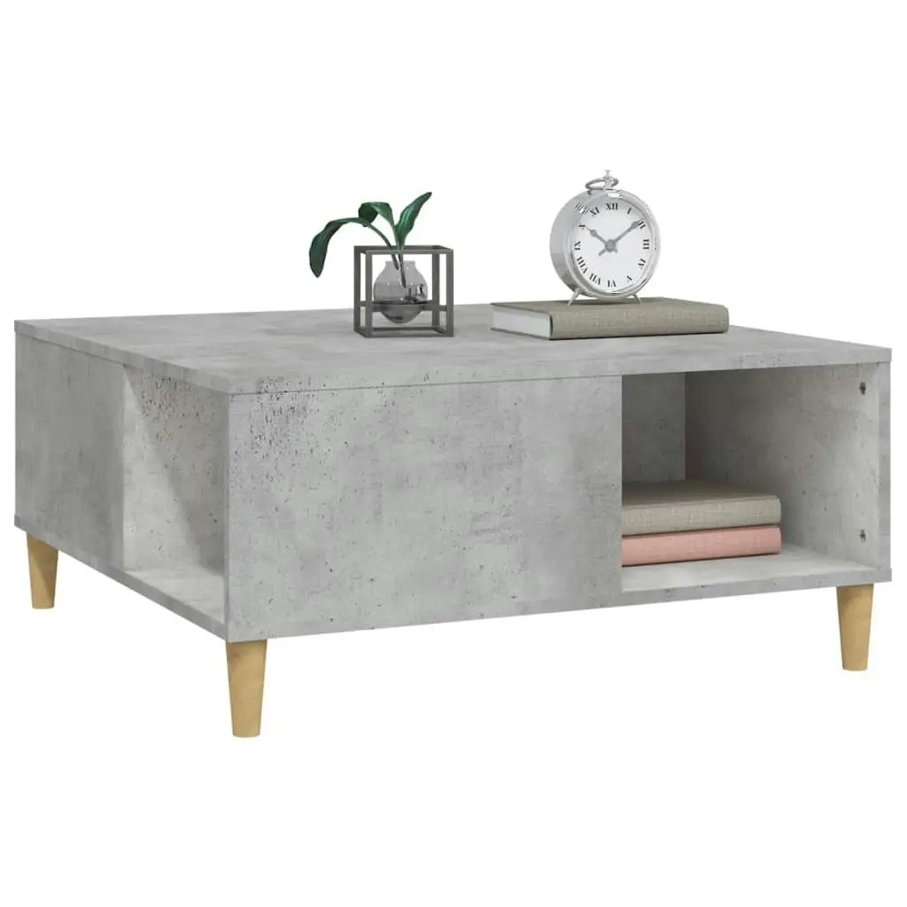 Coffee Table Concrete Grey 80x80x36.5 cm Engineered Wood 821096