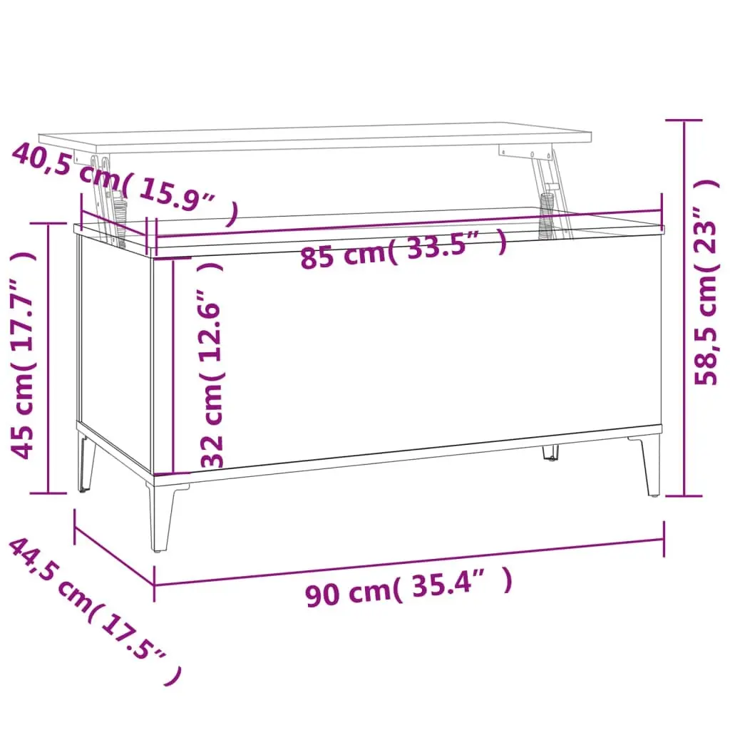 Coffee Table Concrete Grey 90x44.5x45 cm Engineered Wood 819592