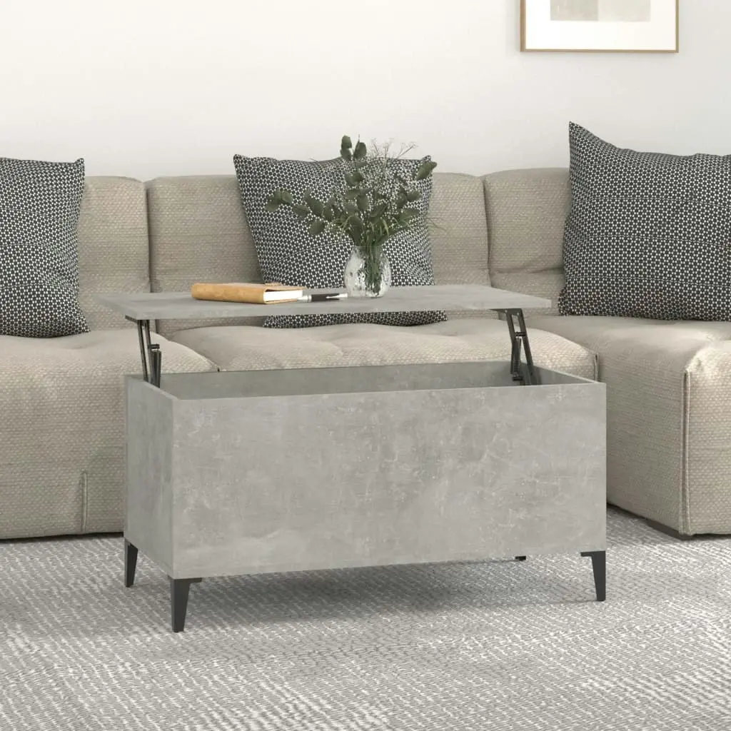 Coffee Table Concrete Grey 90x44.5x45 cm Engineered Wood 819592