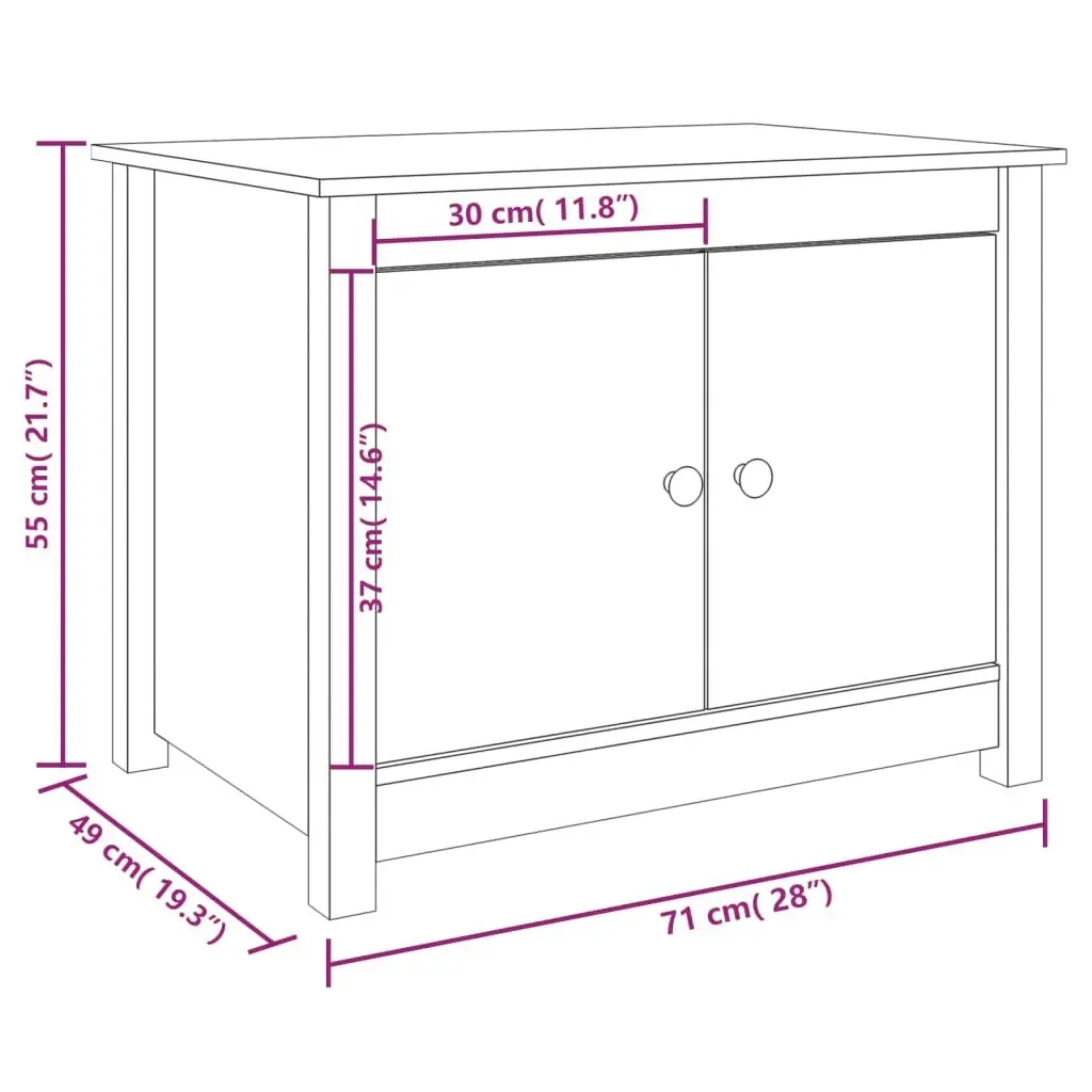 Coffee Table 71x49x55 cm Solid Wood Pine 820926