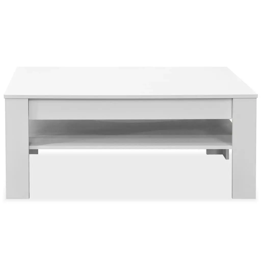 Coffee Table Engineered Wood 110x65x48 cm White 244859