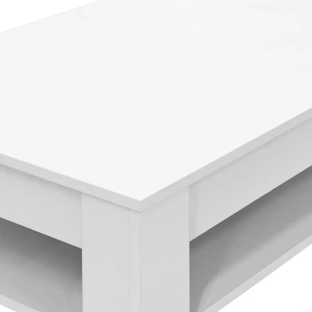 Coffee Table Engineered Wood 110x65x48 cm White 244859