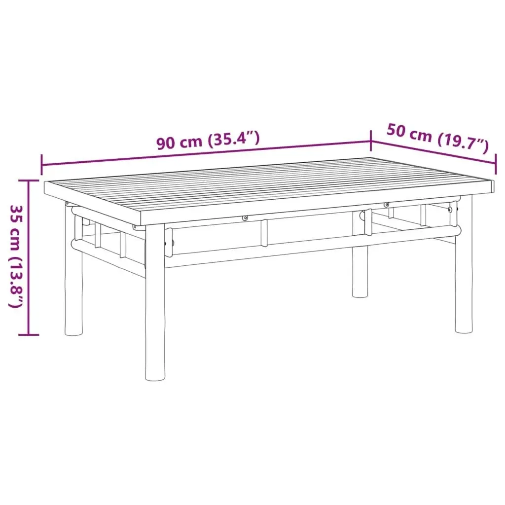 Coffee Table 90x50x35 cm Bamboo 366469