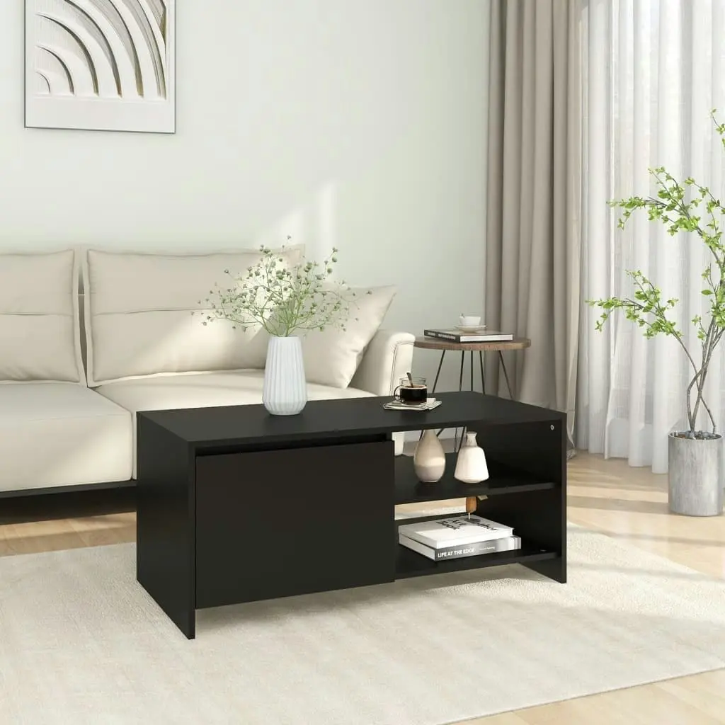 Coffee Table Black 102x50x45 cm Engineered Wood 809828