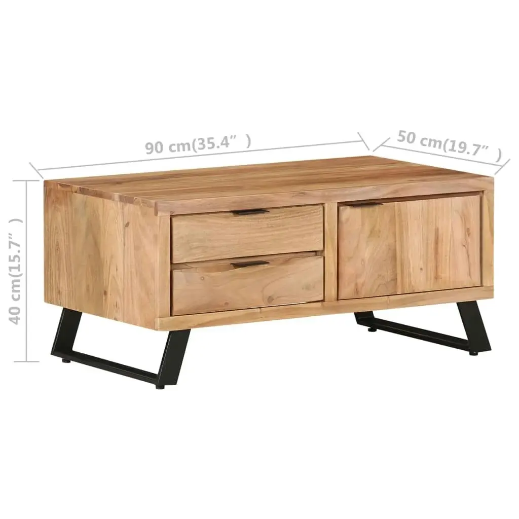 Coffee Table 90x50x40 cm Solid Acacia Wood with Live Edges 323520