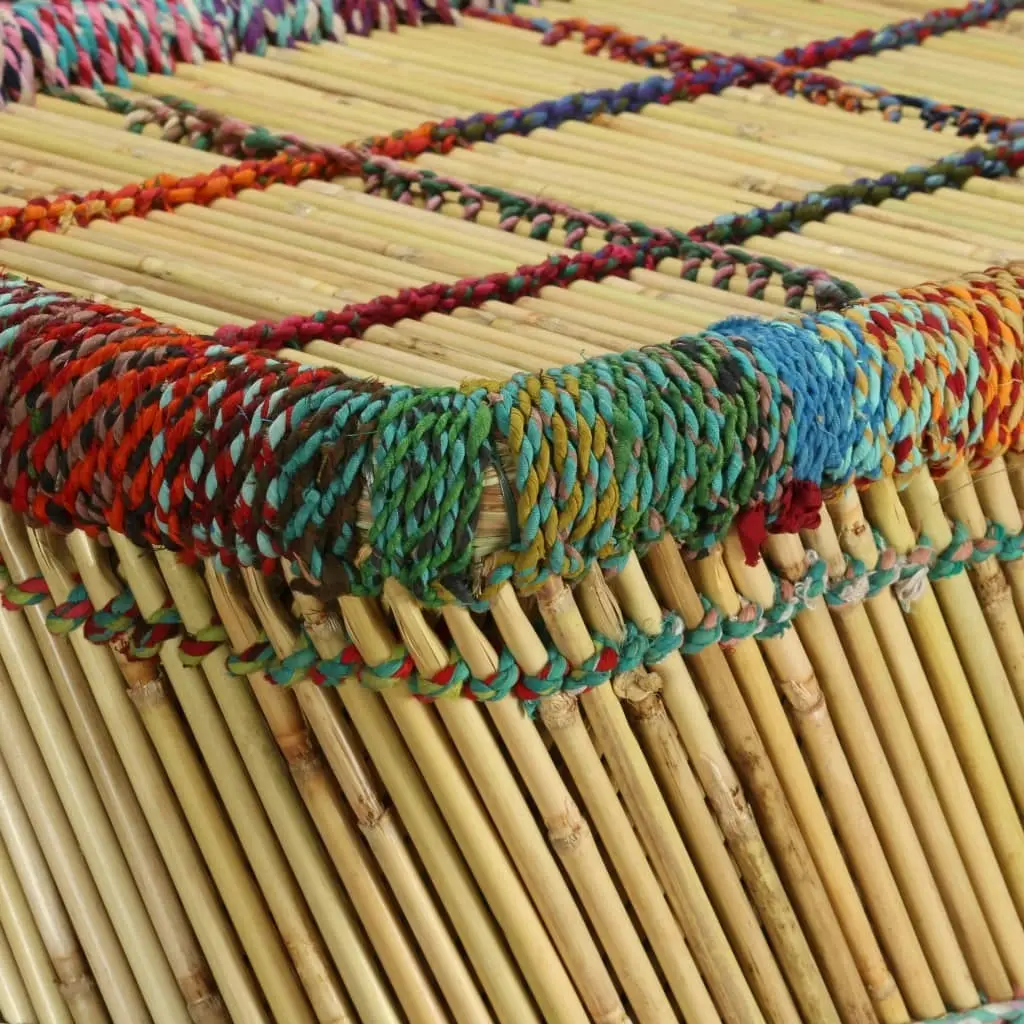 Coffee Table Bamboo with Chindi Details Multicolour 244215