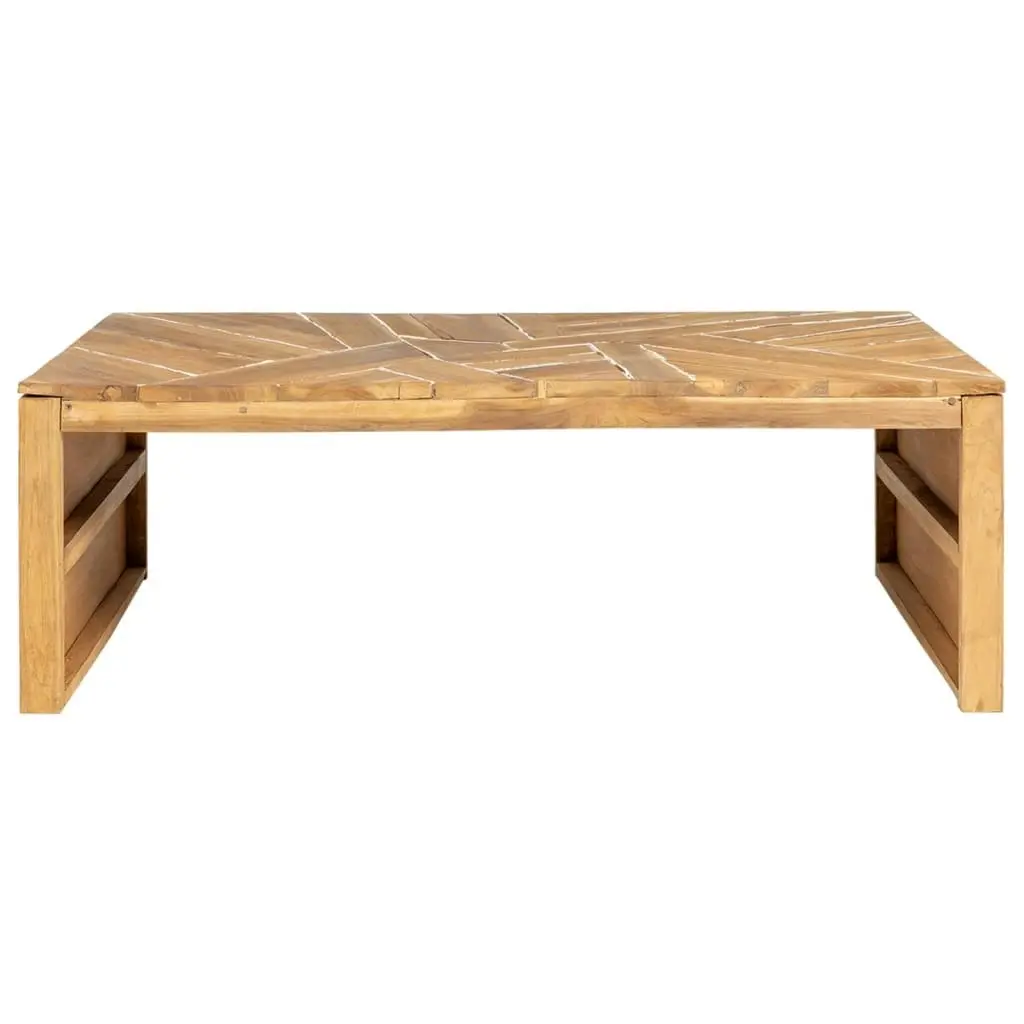 Coffee Table Erosion Solid Teak Wood 110x35x38 cm 326174