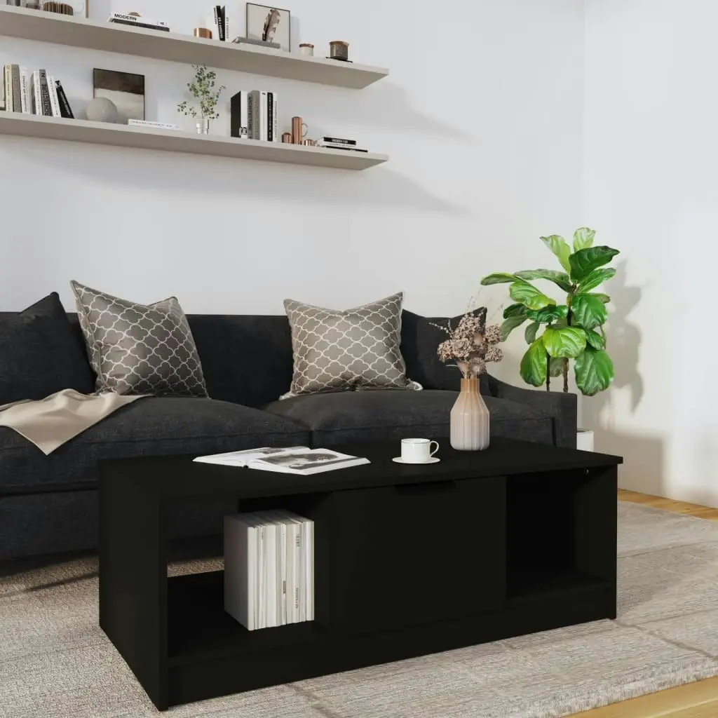 Coffee Table Black 102x50x36 cm Engineered Wood 811350