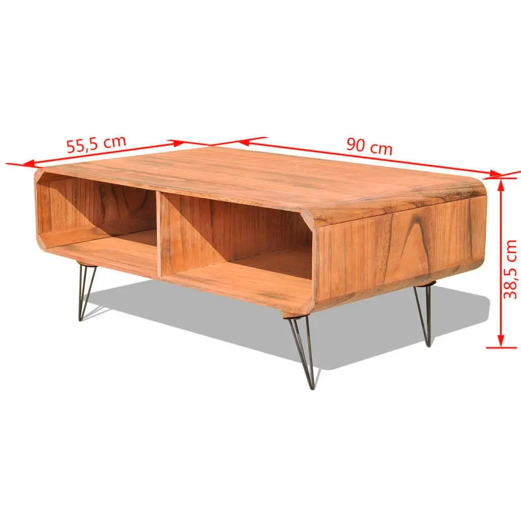 Coffee Table 90x55.5x38.5 cm Solid Paulownia Wood Brown 243007