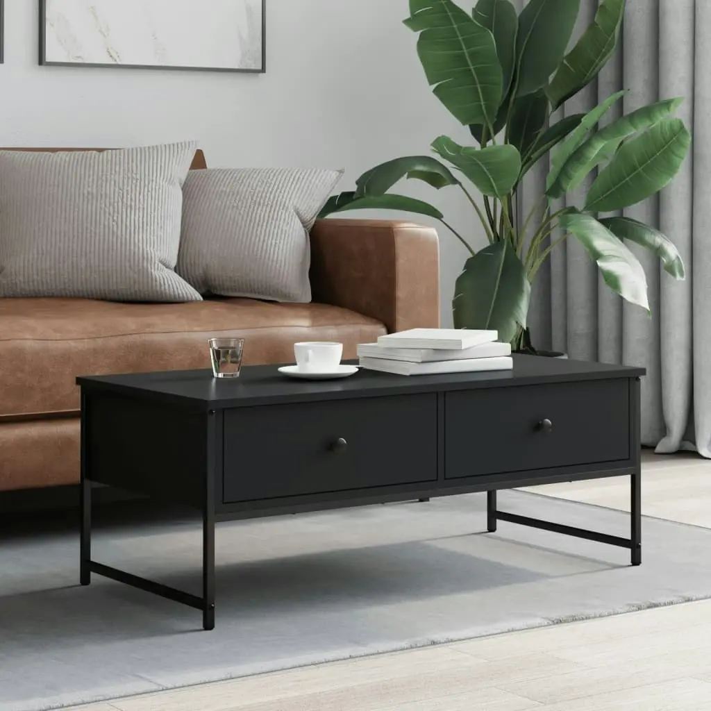 Coffee Table Black 101x49x39.5 cm Engineered Wood 837737