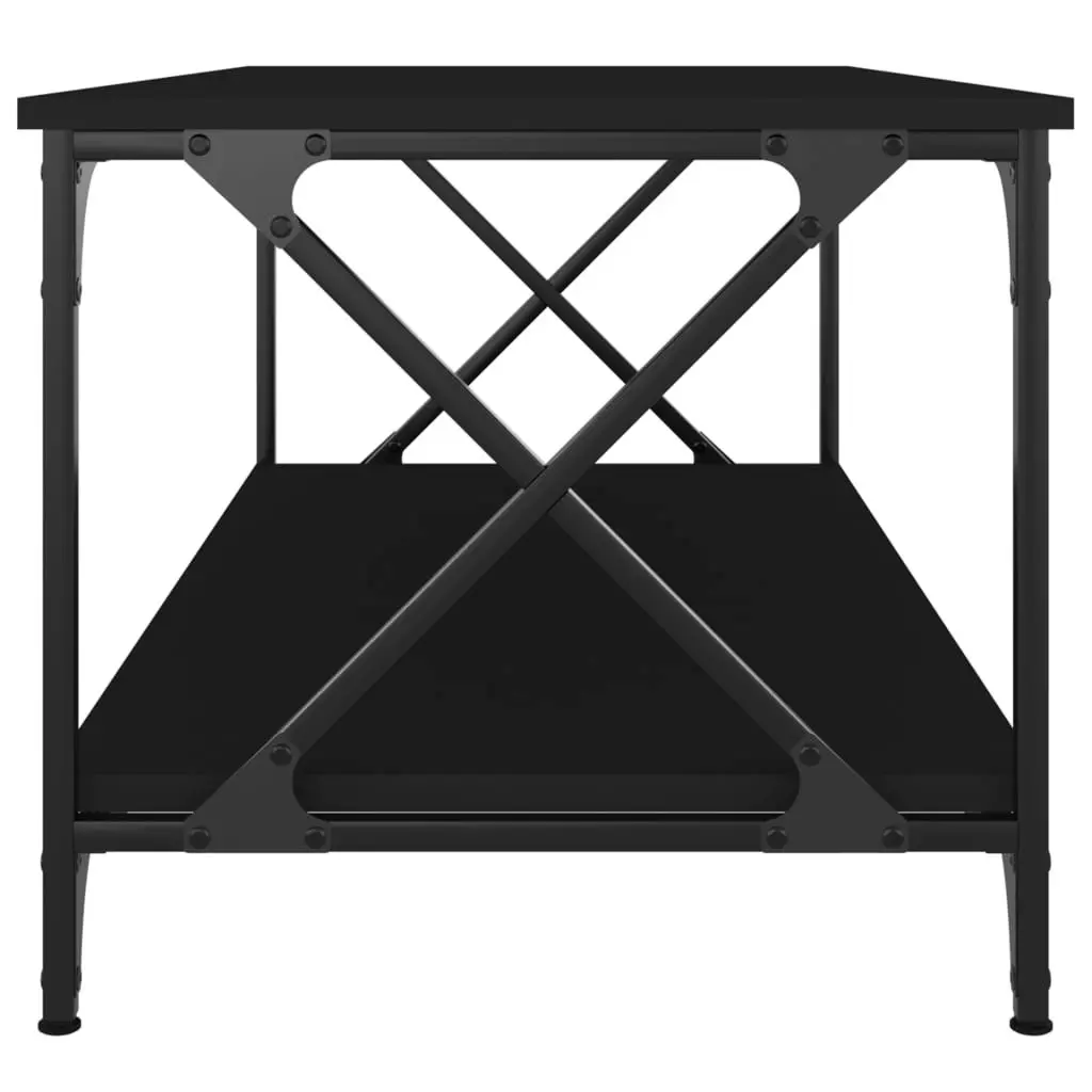 Coffee Table Black 100x50x45 cm Engineered Wood and Iron 823307