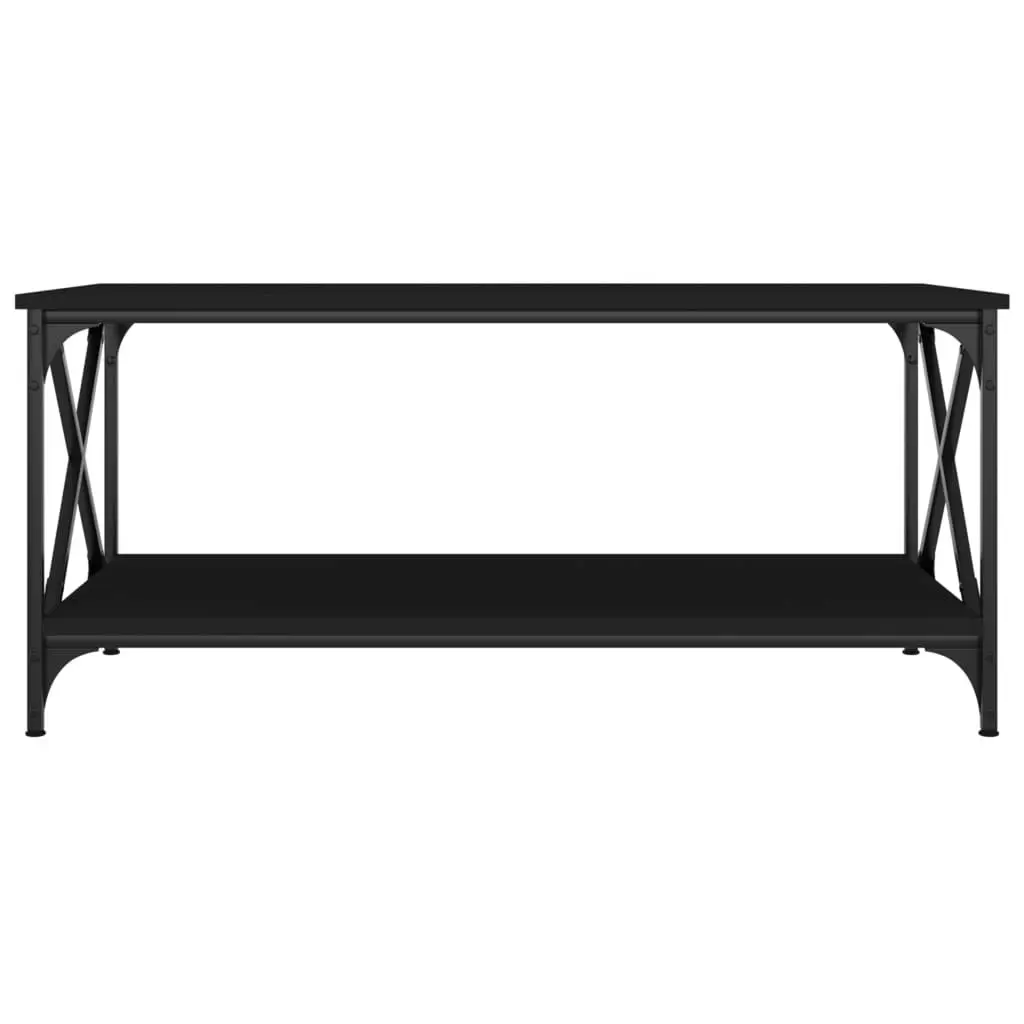 Coffee Table Black 100x50x45 cm Engineered Wood and Iron 823307