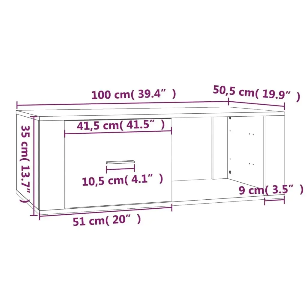 Coffee Table Black 100x50.5x35 cm Engineered Wood 816537