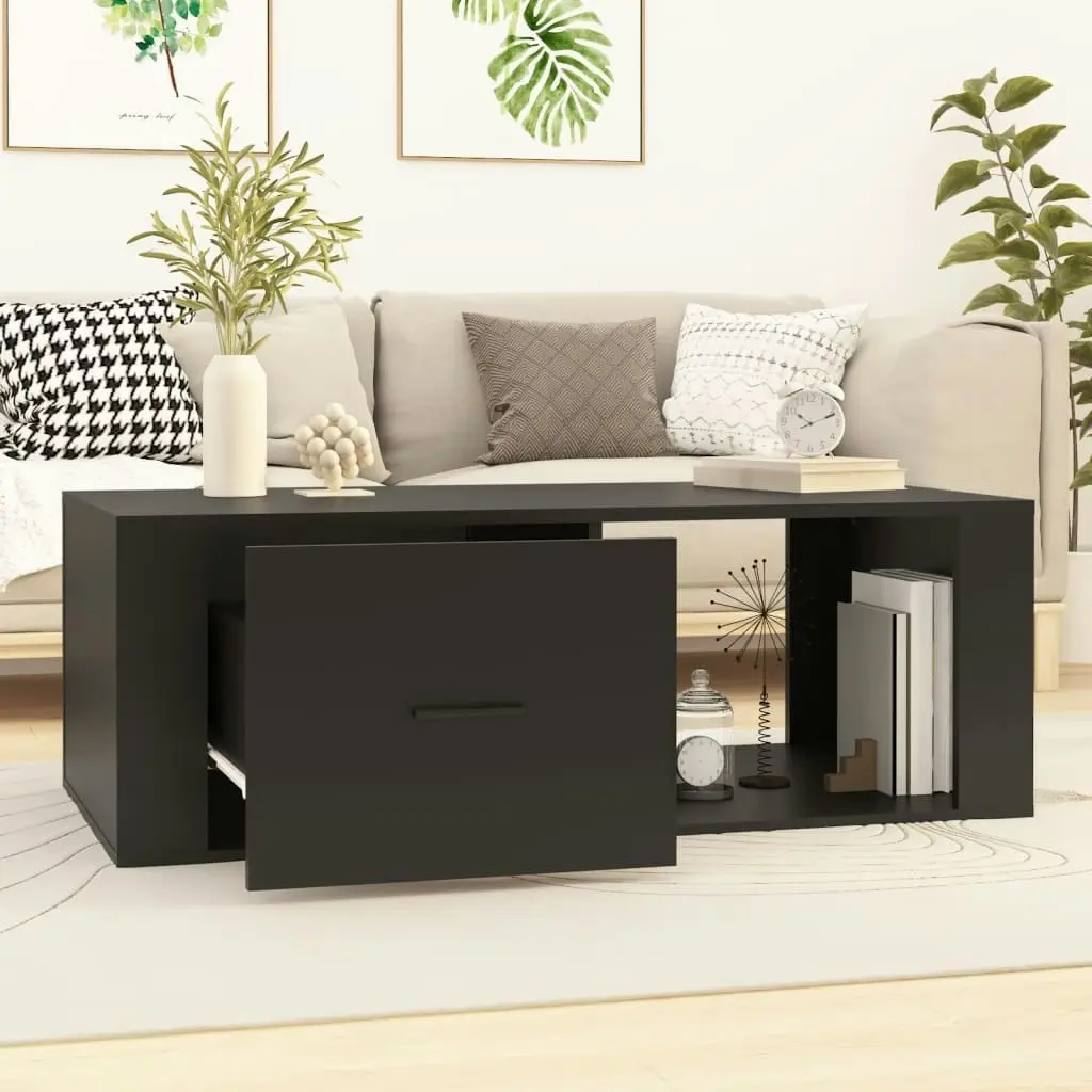 Coffee Table Black 100x50.5x35 cm Engineered Wood 816537